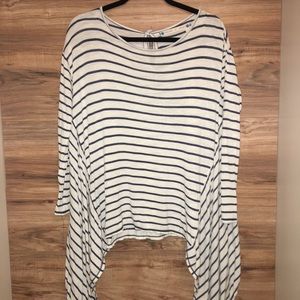 Size Small Navy and White striped Top!